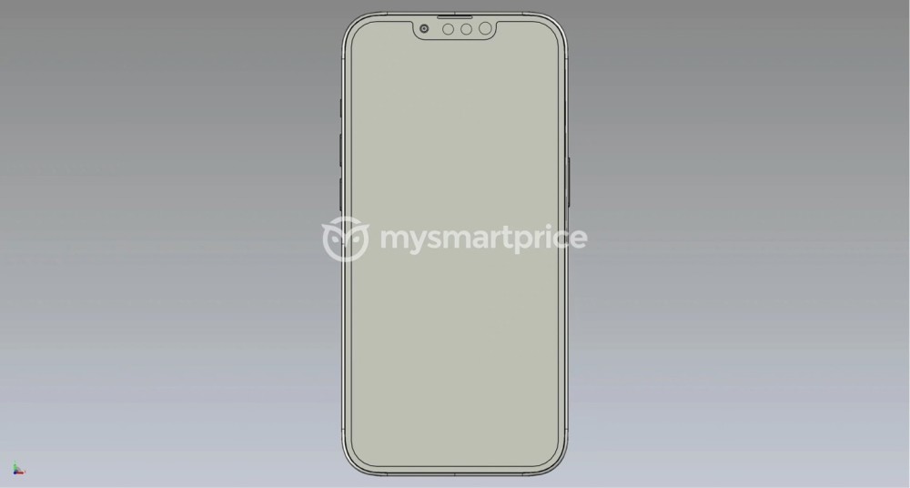 保留小刘海！苹果 iPhone14 CAD 渲染图曝光(图1)